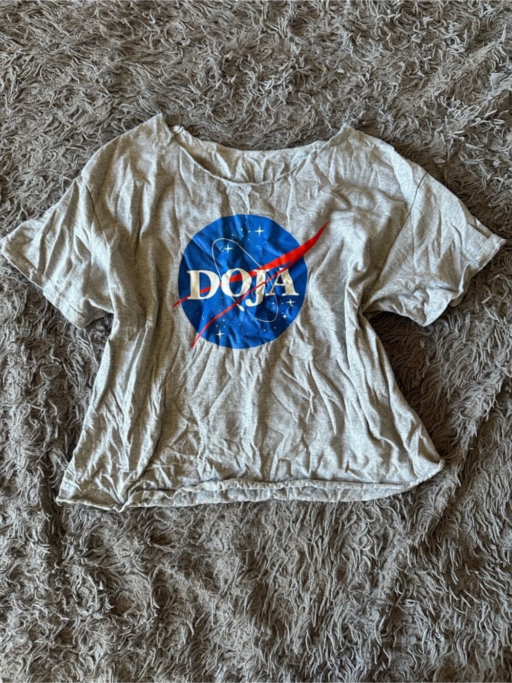 NASA Doja Cat themed Graphic Short Sleeve Tee in Gray